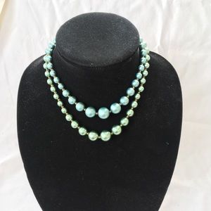 Vintage aqua pearl necklace